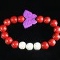 Turquoise Purple Butterfly Red White Veins Ball Beads Stretch Bracelet ZZ2437