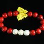 Turquoise Yellow Butterfly Red White Veins Ball Beads Stretch Bracelet ZZ2438