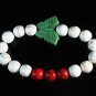 Turquoise Green Butterfly Red White Veins Ball Beads Stretch Bracelet ZZ2442