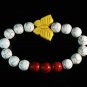 Turquoise Yellow Butterfly Red White Veins Ball Beads Stretch Bracelet ZZ2445