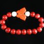 Turquoise Orange Butterfly Red White Veins Ball Beads Stretch Bracelet ZZ2452