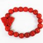 Turquoise Red Butterfly Red Veins Ball Beads Stretch Bracelet ZZ2462