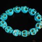 Turquoise Baby Blue Skull Beads Stretch Bracelet for Men ZZ2394