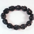 Turquoise Black Skull Beads Stretch Bracelet for Men ZZ2396