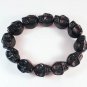 Turquoise Black Skull Beads Stretch Bracelet for Men ZZ2396