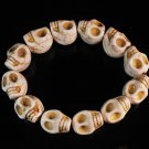 Turquoise White Skull Beads Stretch Bracelet for Men ZZ2397