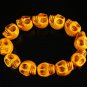 Turquoise Orange Skull Beads Stretch Bracelet for Men ZZ2400