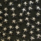 1000 pcs Wedding Dress Accessories Silvertone Dot Black Resin Star Flower Beads Findings ZZ5114