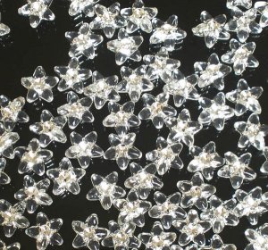 1000 pcs Wedding Dress Accessories Silvertone Dot Clear Resin Star Flower Beads Findings ZZ5116