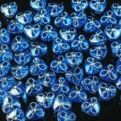 1000 pcs Wedding Dress Accessories Silvertone Dot Inlaid Blue Resin Trigonal Beads Findings ZZ5123