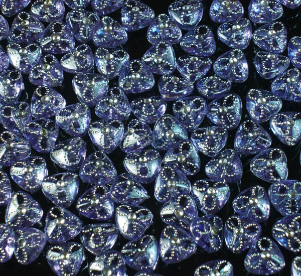 1000 pcs Wedding Dress Accessories Silvertone Dot Inlaid Purple Resin Trigonal Beads Findings ZZ5126