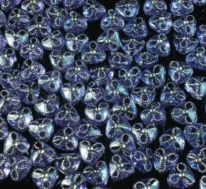 1000 pcs Wedding Dress Accessories Silvertone Dot Inlaid Purple Resin Trigonal Beads Findings ZZ5126