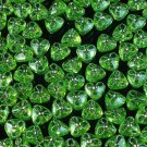 1000 pcs Wedding Dress Accessories Silvertone Dot Inlaid Green Resin Trigonal Beads Findings ZZ5128