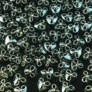 1000 pcs Wedding Dress Accessories Silvertone Dot Inlaid Grey Resin Trigonal Beads Findings ZZ5129