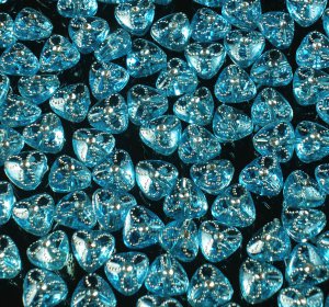 1000 pcs Wedding Dress Accessories Silvertone Dot Inlaid Baby Blue Resin Trigonal Beads ZZ5130