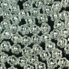 3000 pcs Silvertone Point Inlaid 2 Sides Clear Resin Beads Findings ZZ542