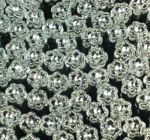 3000 pcs Silvertone Point Inlaid 2 Sides Clear Resin Beads Findings ZZ542