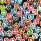 3000 pcs Silvertone Point Inlaid 2 Sides Mixed Resin Beads Findings ZZ540