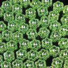 3000 pcs Silvertone Point Inlaid 2 Sides Green Resin Beads Findings ZZ539