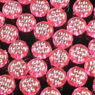 2400pcs Silvertone Point Inlaid 2 Sides Pink Red Resin Beads Findings ZZ538