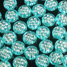 2400pcs Silvertone Point Inlaid 2 Sides Baby blue Resin Beads Findings ZZ535