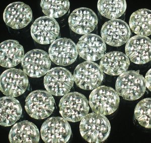 2400pcs Silvertone Point Inlaid 2 Sides Clear Resin Beads Findings ZZ533
