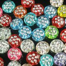 2400pcs Silvertone Point Inlaid 2 Sides Mixed Resin Beads Findings ZZ534