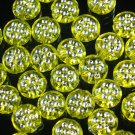 2400pcs Silvertone Point Inlaid 2 Sides Yellow Resin Beads Findings ZZ537