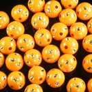 1800 pcs Silvertone Dot Inlaid Orange Ball Resin Beads Findings ZZ545