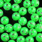 1800 pcs Silvertone Dot Inlaid Green Ball Resin Beads Findings ZZ546