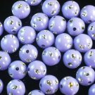 1800 pcs Silvertone Dot Inlaid Purple Ball Resin Beads Findings ZZ552