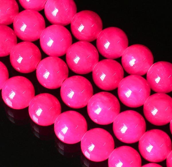 10 Strand 15inch Polished Hot Pink Gemstone Loose 0.4inch Beads ZZ5090