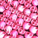 10 Strand 15inch Jewelry Findings Accessories Hot Pink Turquoise Skull Beads ZZ5205