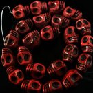 10 Strand (23pcs/s) Jewelry Findings Accessories Red Turquoise Skull Beads ZZ5026