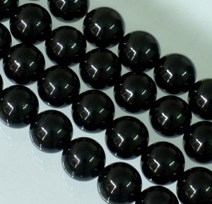 10 Strand 15inch Polished Black Gemstone Loose 0.3inch Beads ZZ5103