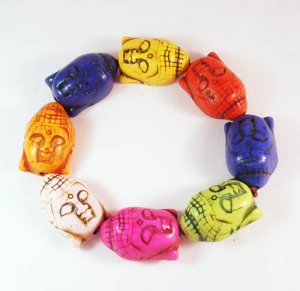 10 Strands Turquoise Howlite Mixed Colorful Buddhist Buddha Beads(10pcs)