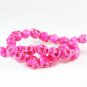 10 Strands 15inch Turquoise Howlite Hot Pink Skull Beads
