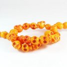 10 Strands 15inch Turquoise Howlite Orange Skull Beads