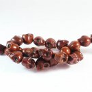 10 Strands 15inch Turquoise Howlite Brown Skull Beads