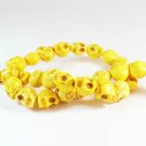 10 Strands 15inch Turquoise Howlite Yellow Skull Beads