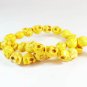 10 Strands 15inch Turquoise Howlite Yellow Skull Beads