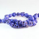 10 Strands 15inch Turquoise Howlite Blue-Purple Skull Beads
