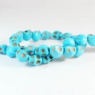 10 Strands 15inch Turquoise Howlite Baby Blue  Skull Beads
