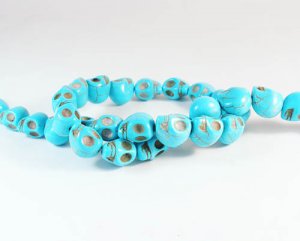 10 Strands 15inch Turquoise Howlite Baby Blue  Skull Beads