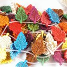 10 Strands Turquoise Howlite Mixed Colorful Leaf Beads(14pcs)