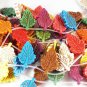 10 Strands Turquoise Howlite Mixed Colorful Leaf Beads(14pcs)