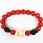Turquoise White Black Skull Bead Red Veins Ball Beads Stretch Bracelet ZZ2473