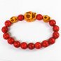 Turquoise Yellow Skull Bead Red Veins Ball Beads Stretch Bracelet ZZ2499