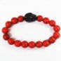 Turquoise Black Skull Bead Red Veins Ball Beads Stretch Bracelet ZZ2521