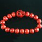 Turquoise Red Skull Bead Red Veins Ball Beads Stretch Bracelet ZZ2528